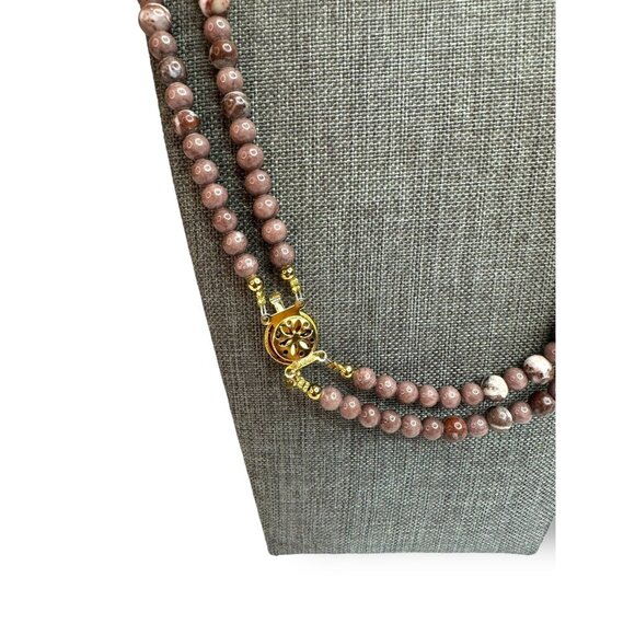 Karla Jordan Jasper Double Strand Necklace Pierced Earrings Set - Picture 6 of 9